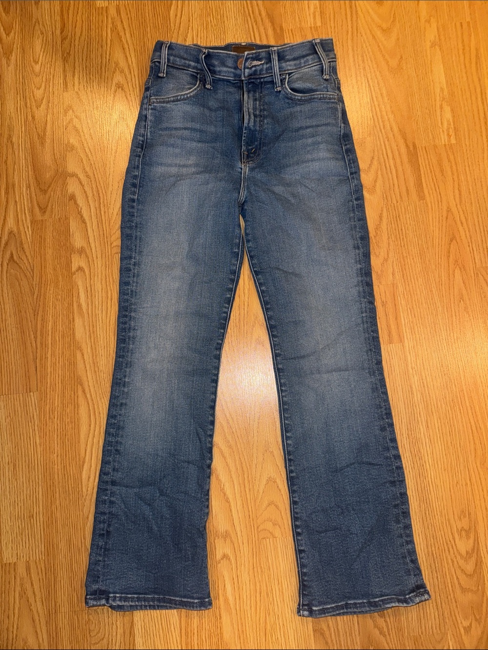 MOTHER Flare Jeans in Faded Blue Wash